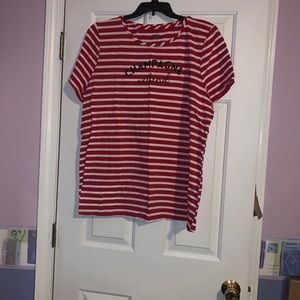 Red and white tshirt